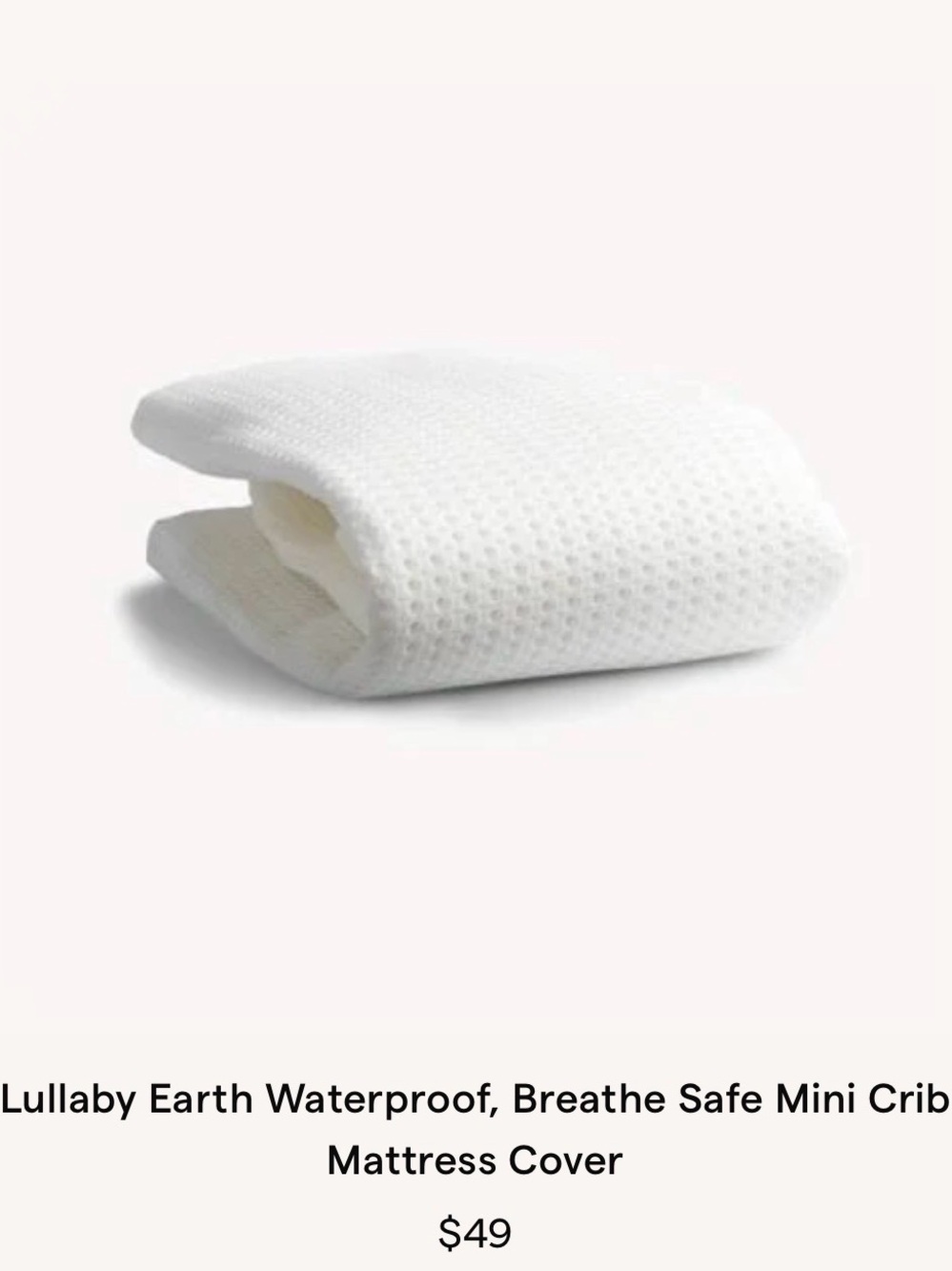 Lullaby Earth Waterproof, Breathe Safe Mini Crib Mattress Cover